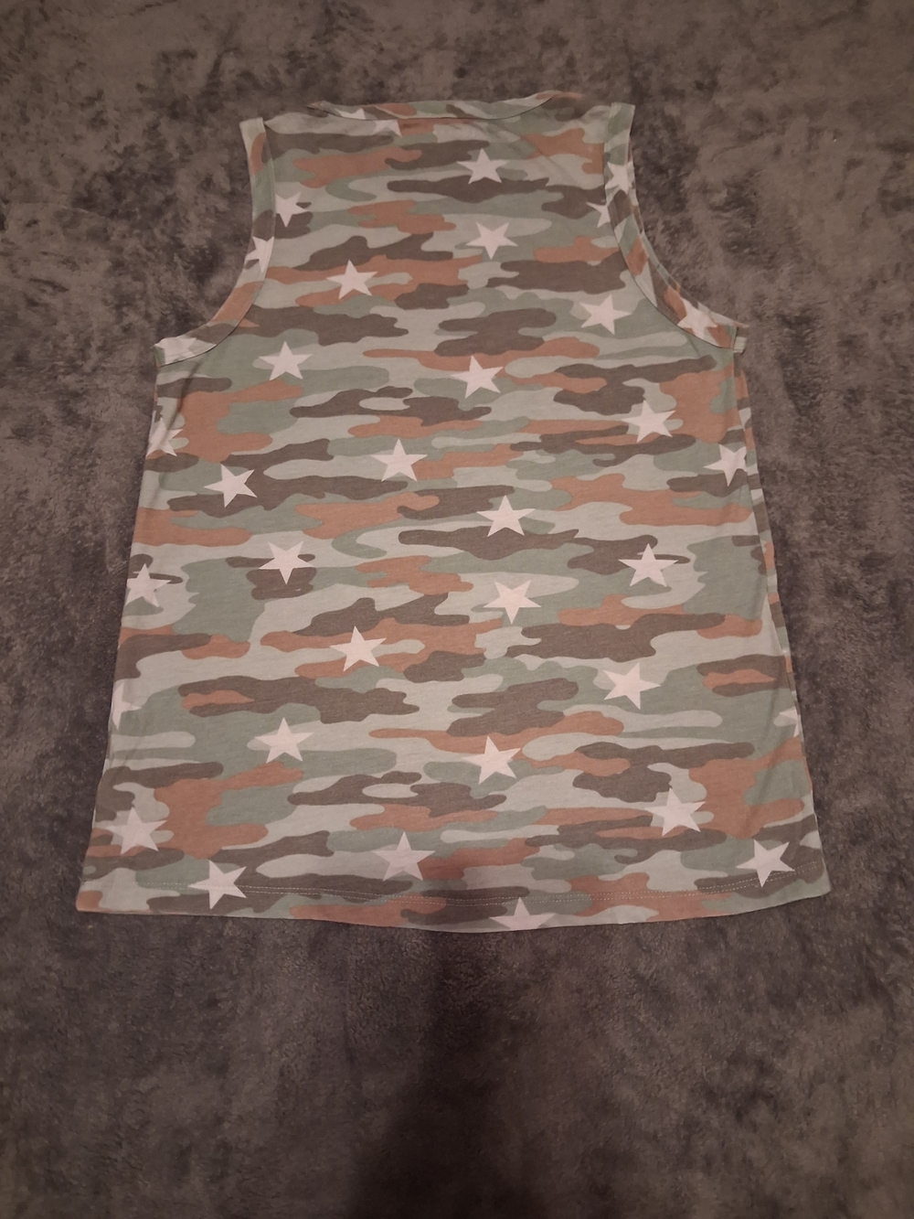 Lucky Brand Ladies Camo Star Tank - Green, Brown, White Size Small - Picture 5 of 5